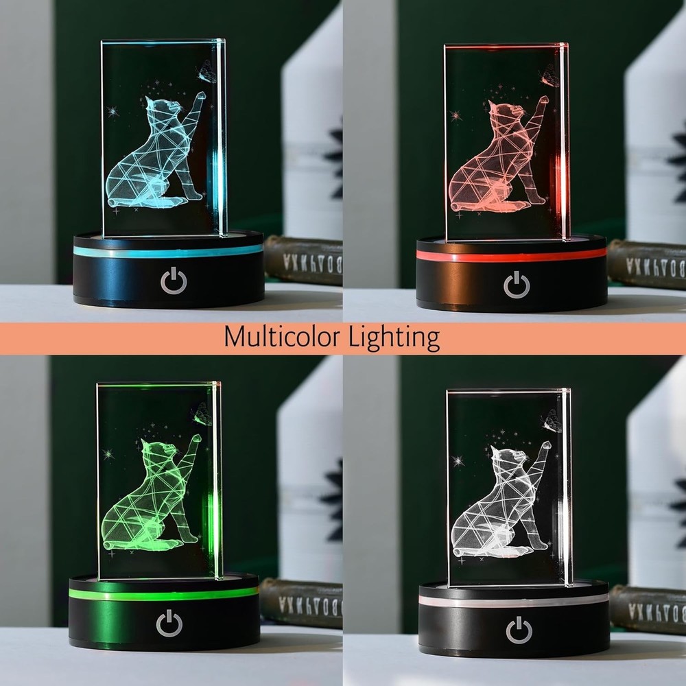 Multi-Function Concave LED Display Stand with RGB Lighting - 3.15" Acrylic Base