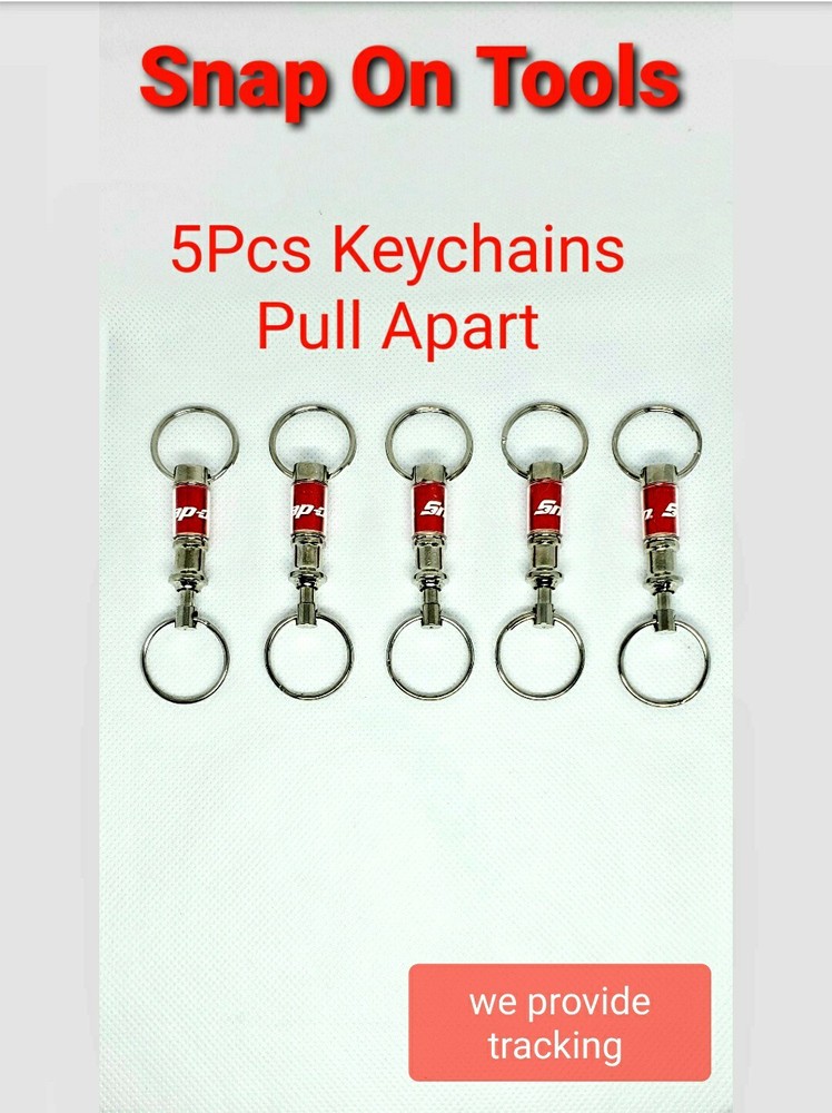 5Pcs Snap on tools Keychains Pull apart Key Chain pullapart Rings both ends NEW!