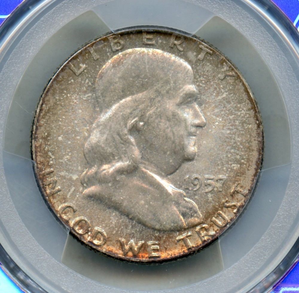 1957 Franklin Silver Half Dollar PCGS MS 66 FBL