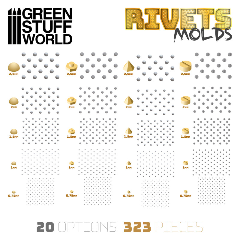 Green stuff world - Silicone molds - RIVETs, 1420