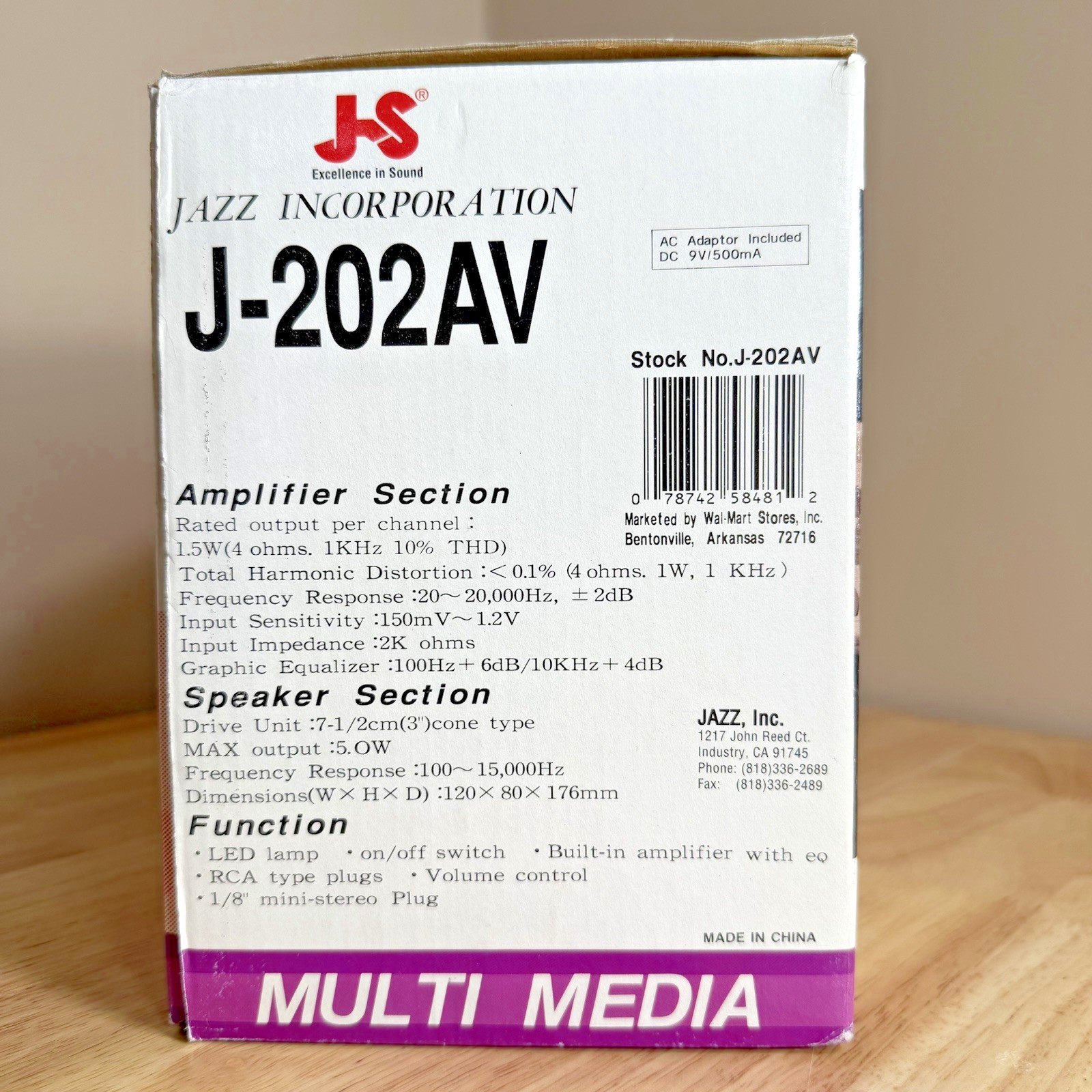 VTG Jazz Hipster - J-202AV - Amplified Speaker System - Adjustable Tilt - 1995