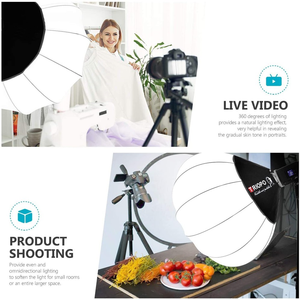 TRIOPO Lantern Softbox Light Modifier 85cm Quick Release for Godox Aputure Bowen