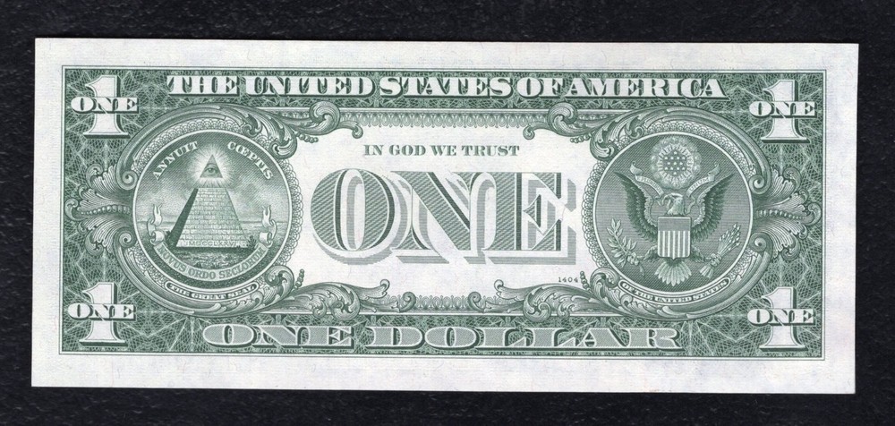 1969-B $1 FRN FEDERAL RESERVE NOTE “MISSING OVERPRINT ERROR” GEM UNCIRCULATED