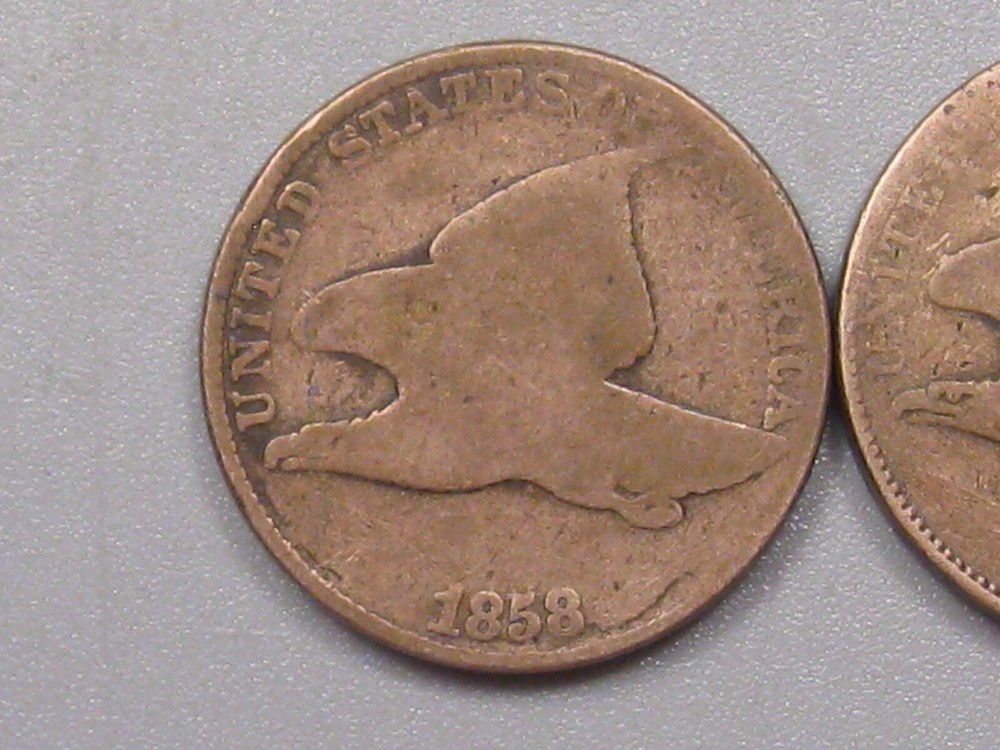1857 & 1858 LL Flying Eagle Cent Penny. #18