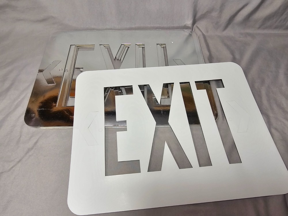 Replacement DIFFUSER Lens & STENCIL For 1990's DUAL-LITE EXCITE SERIES Exit Sign