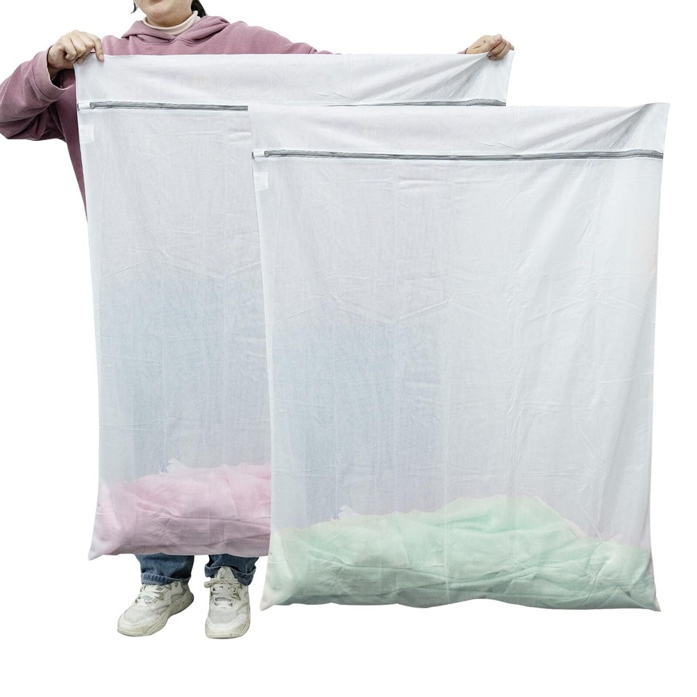 2 Pack 43x35 Inch Extra Large Mesh Laundry Bag for Bedding Blankets Pets Items