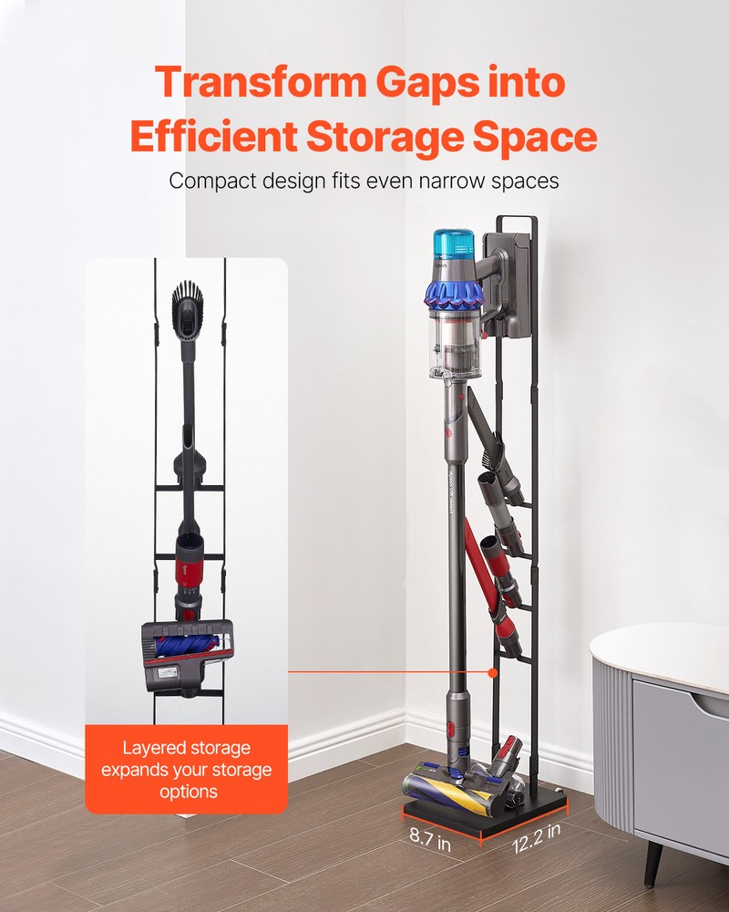 VEVOR Vacuum Stand for Dyson Multi-Models Stable Storage Bracket Holder Wheels