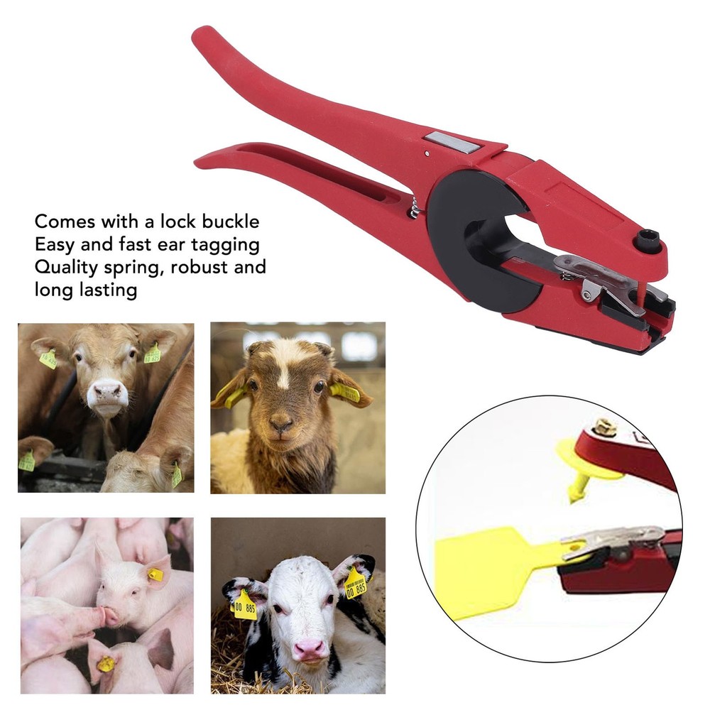 Universal Livestock Ear Tag Applicator Efficient Tagging Tool For Cattle Premium