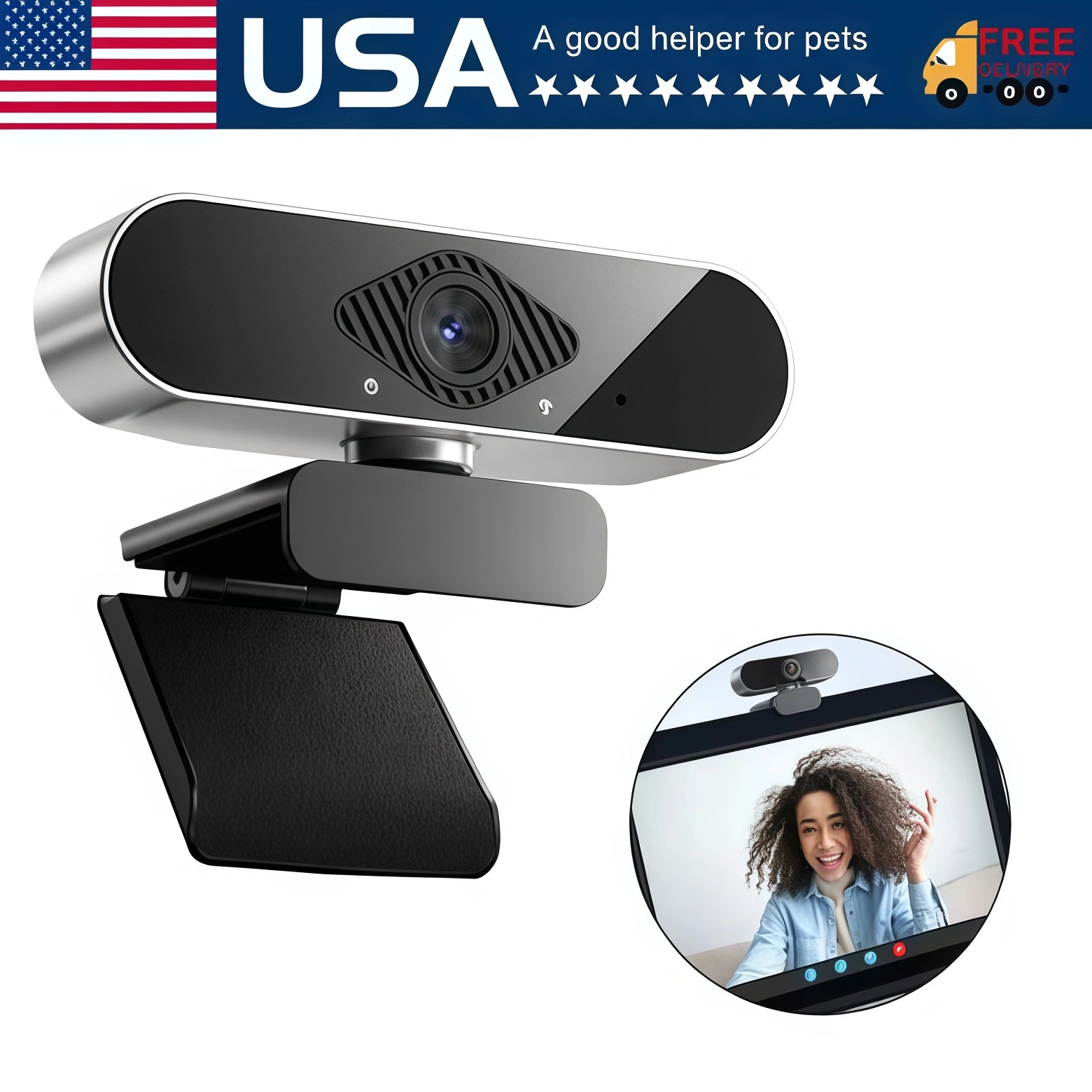 1080P Full HD USB Webcam for PC Desktop Laptop Web Camera with Microphone US
