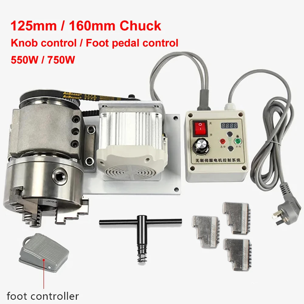 Motor Chuck Spindle Assembly with Adjustable Speed Three-Jaw Chuck
