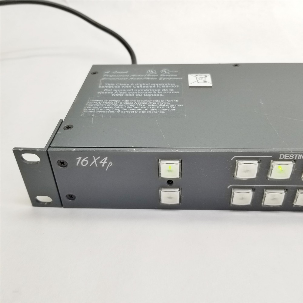Leitch RCP-16X4P Programmable 16x4 Crosspoint Pushbutton Panel Rackmount Remote