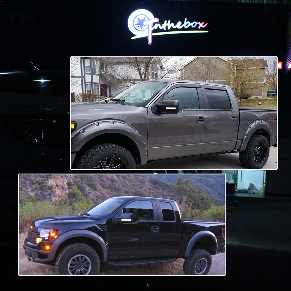 2x LED Side Mirror Reflector White Turn Signal Light For 09-14 Ford F-150 Raptor