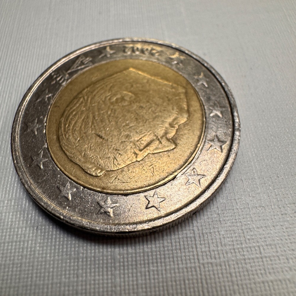 2 euro coin, Belgium, 2002. With Mint Errors