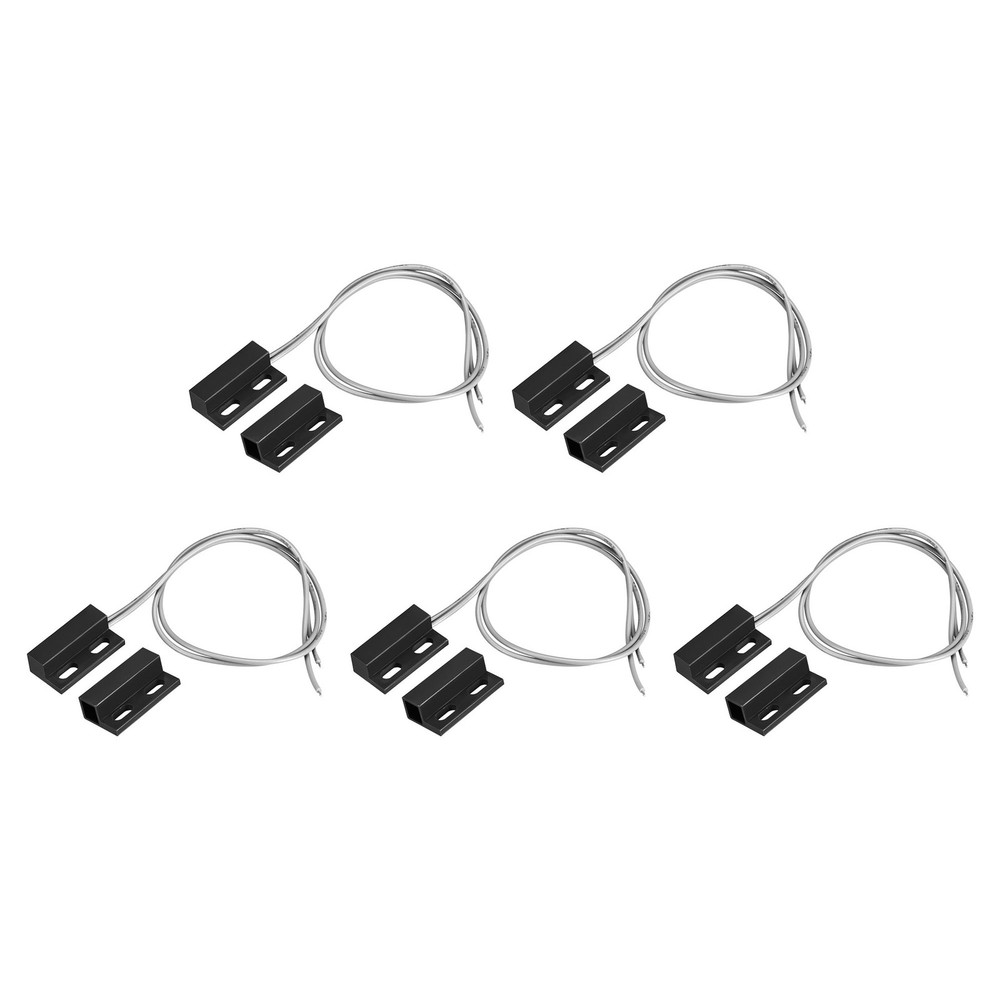 5 x Wired Door Contact Sensor NO Surface Mount Magnetic Switch Black