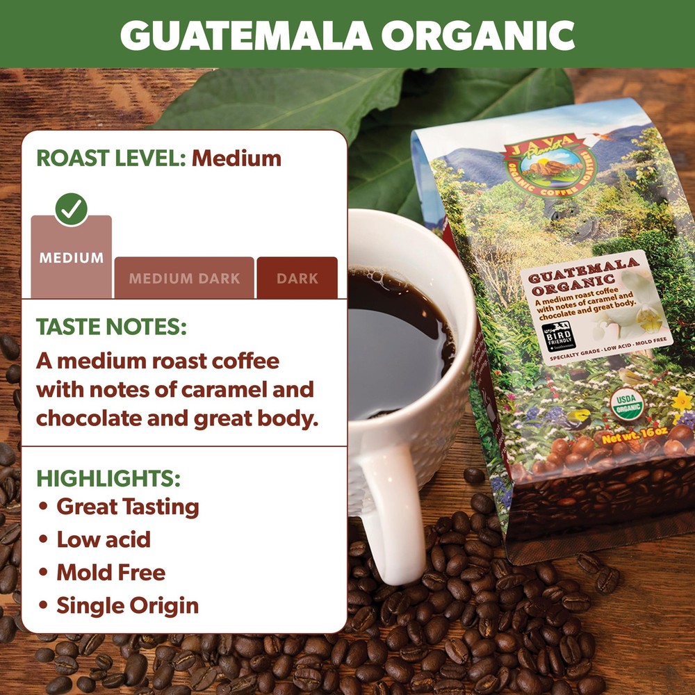 Low Acid Organic Coffee – Whole Bean, MoldFree & Stomach Friendly by Java Pla...