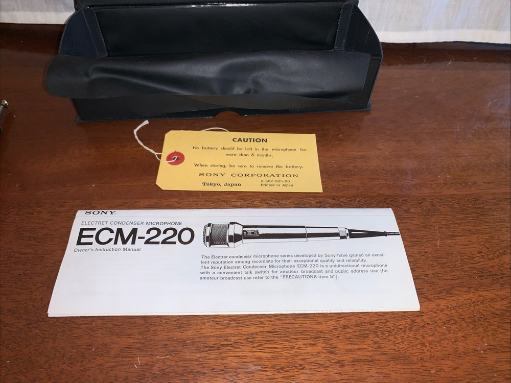 SONY ELECTRET CONDENSER MICROPHONE ECM 220 ~ IN BOX