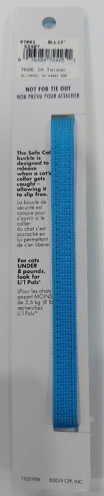 Coastal Safe Cat Breakaway Collar in Blue