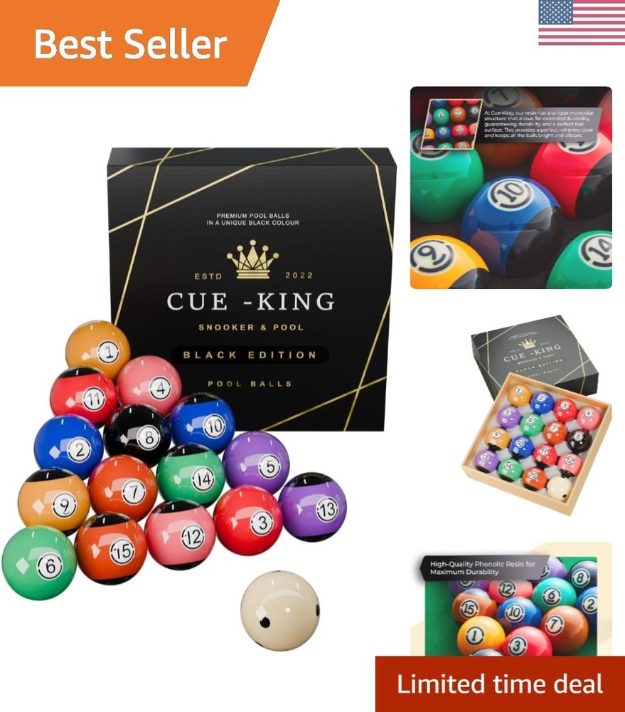 Precision Engineered Black Edition Pool Balls - Ideal Gift for Billiards Lovers