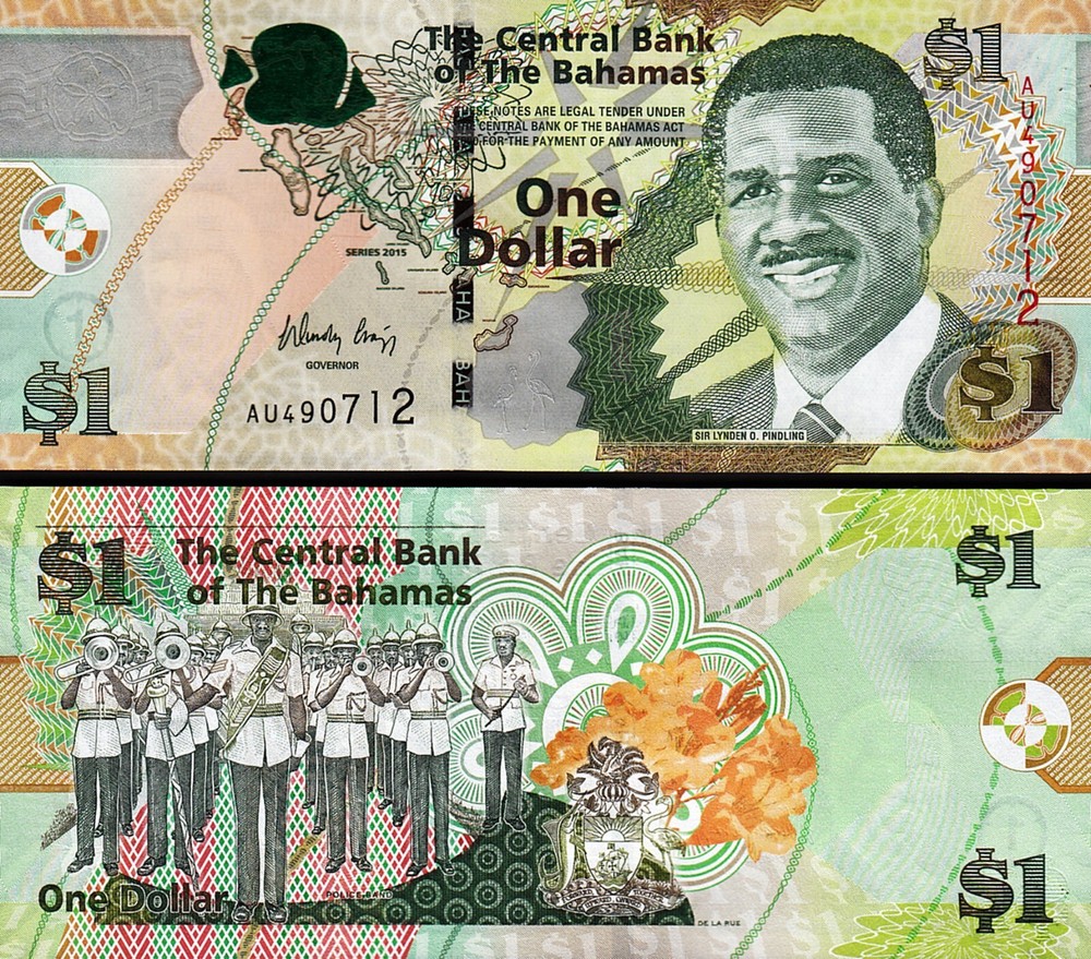 Bahamas 1 Dollar 2015, UNC, P-71A, Printer Thomas De La Rue