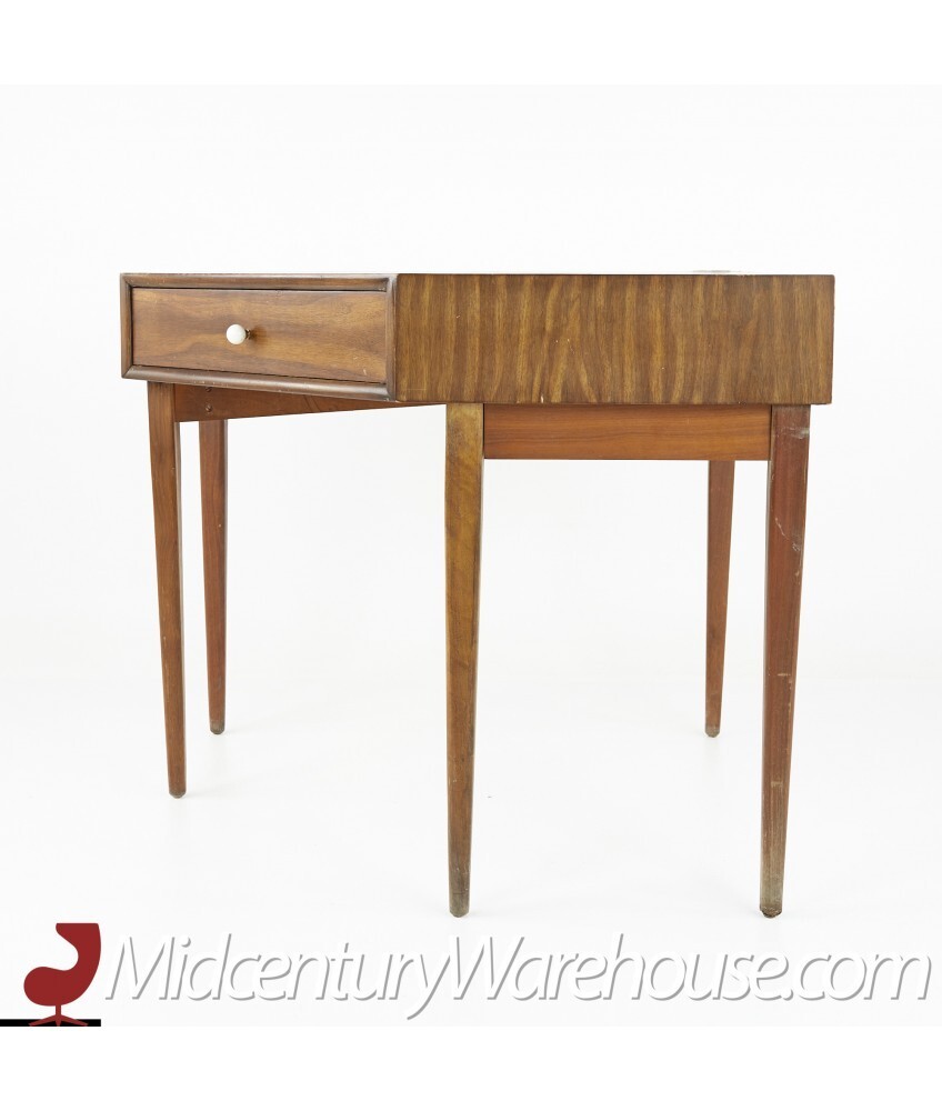 Kipp Stewart for Drexel Declaration Mid Century Walnut Corner Desk