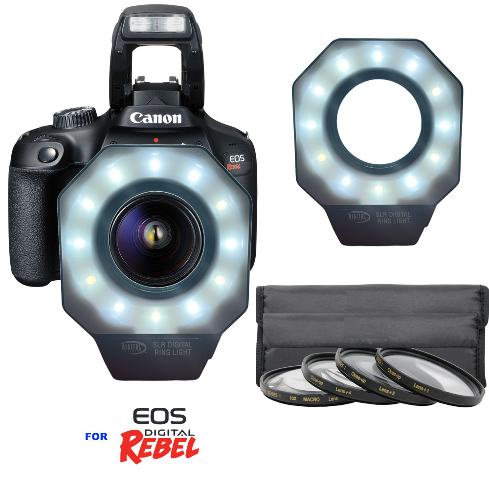 DIGITAL LED RING LIGHT + MACRO LENS KIT FOR CANON EOS DIGITAL CAMERAS 110-220V