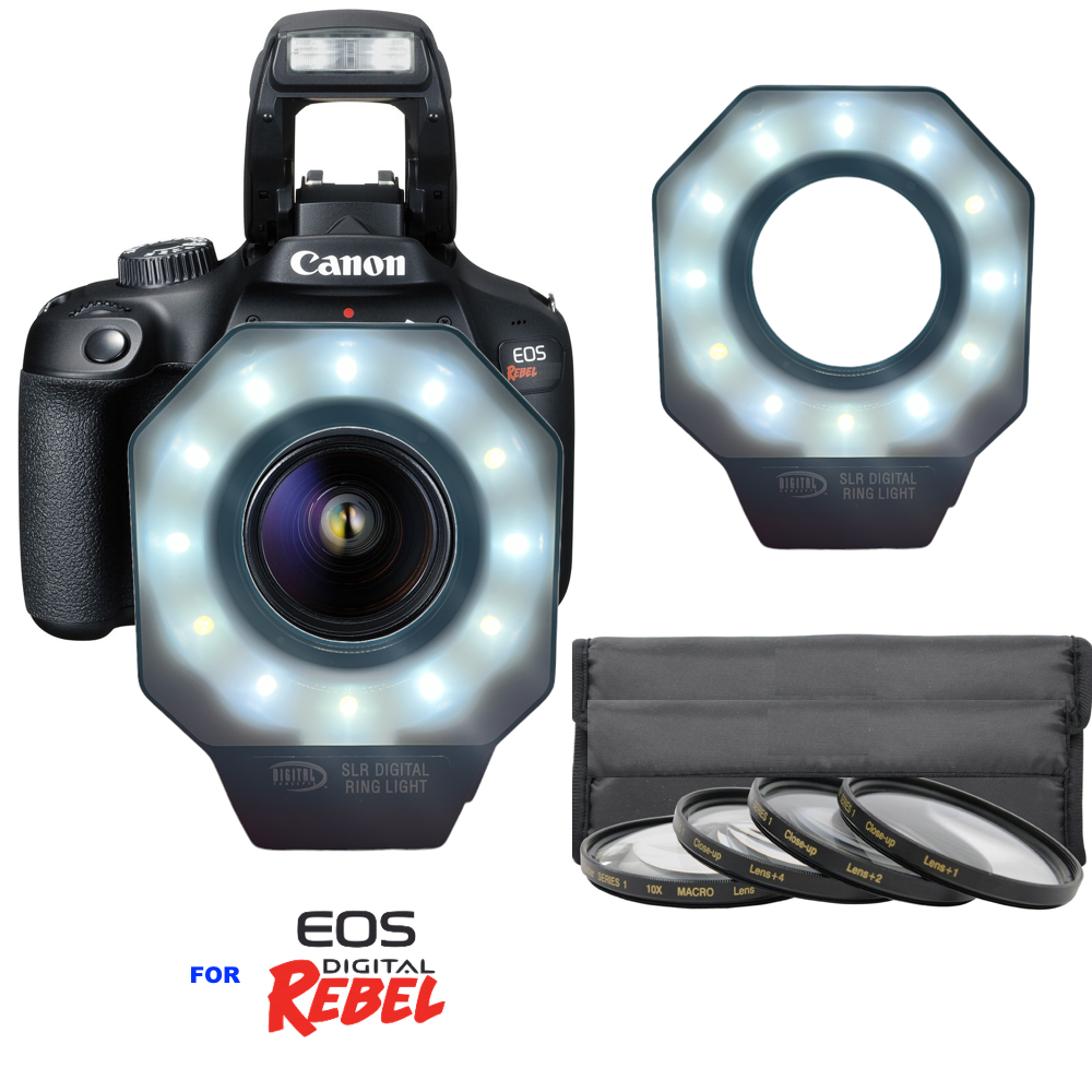DIGITAL LED RING LIGHT + MACRO LENS KIT FOR CANON EOS DIGITAL CAMERAS 110-220V