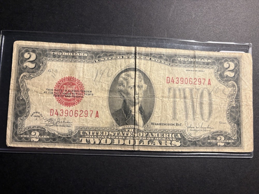 1928-G $2 United States Note Red Seal — Circulated 🔥 Exact Note