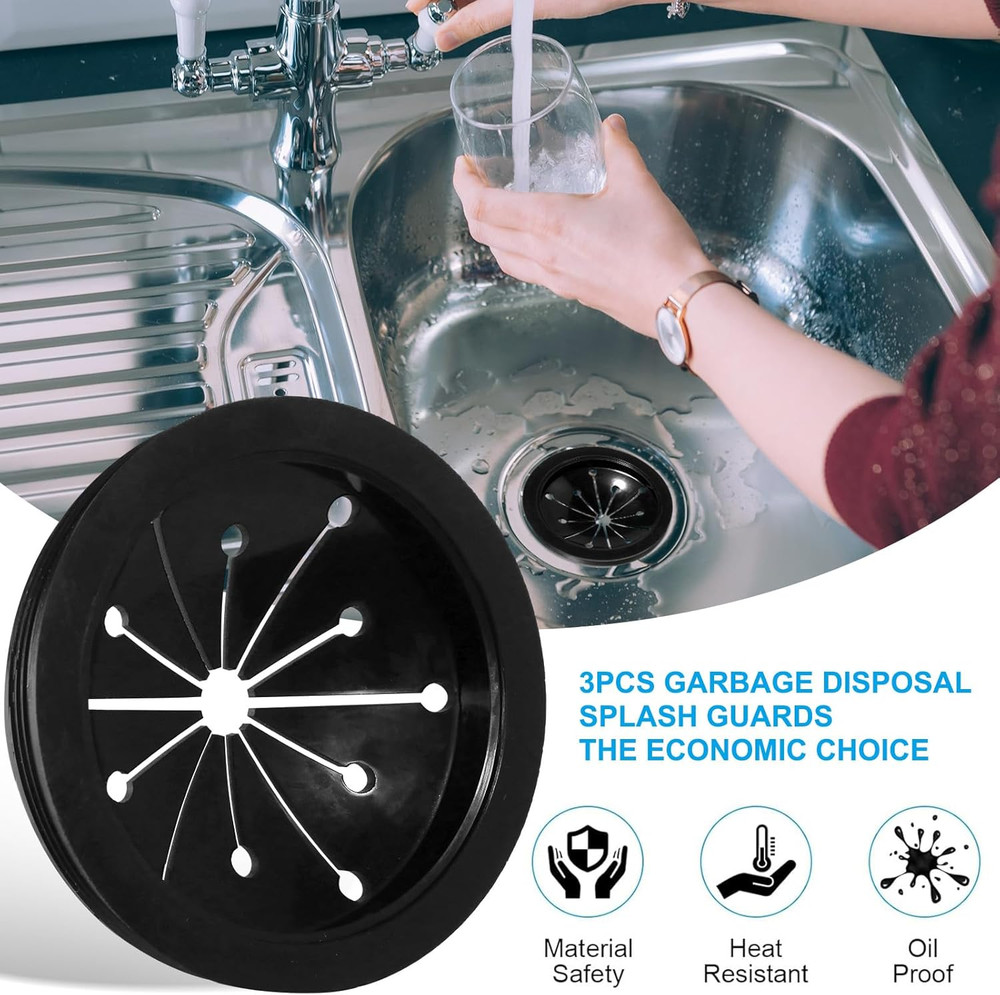 Kitchen Garbage Disposal Rubber Drain Insert,3pcs Garbage Disposal Cover,3 Inch