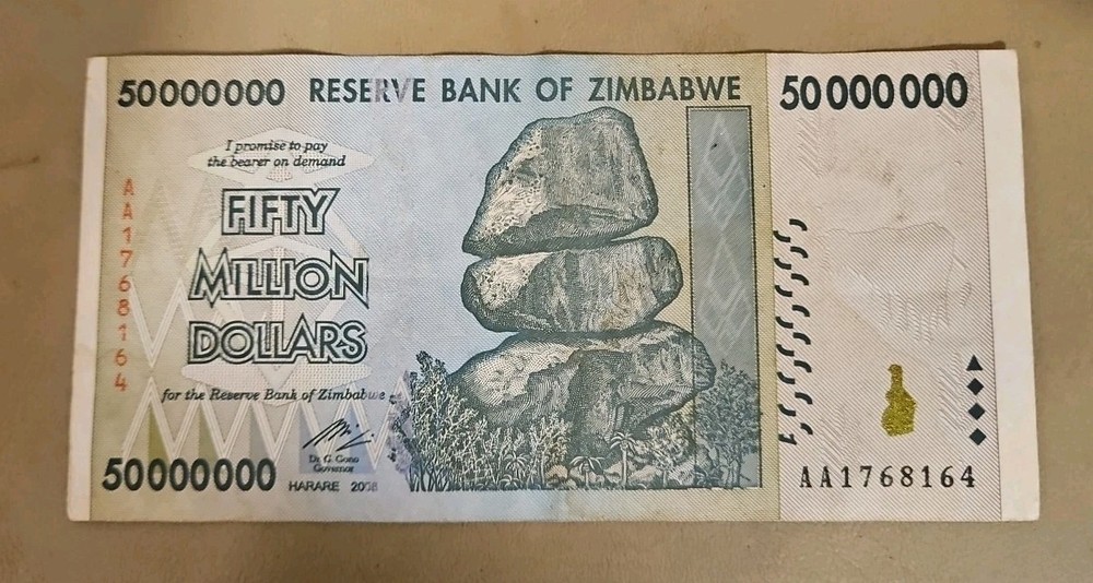 2008 Zimbabwe 50 Million Dollars Note
