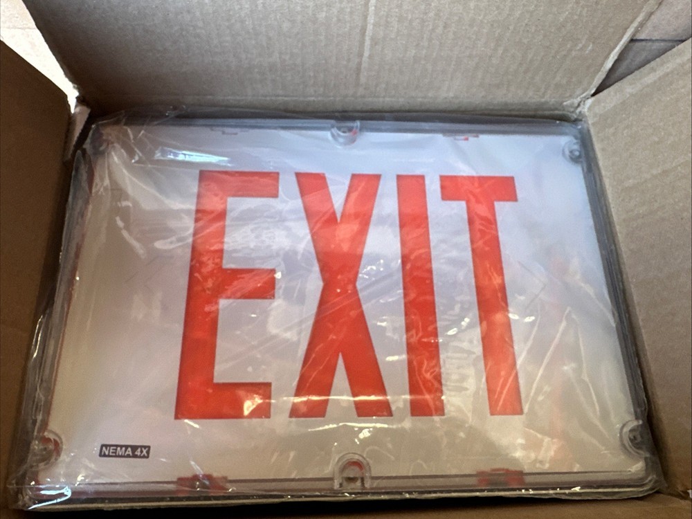 🔴EMERGI-LITE WWSVX1R-4X Single Faced LED EXIT SIGN Complete Red‼️ARROWS