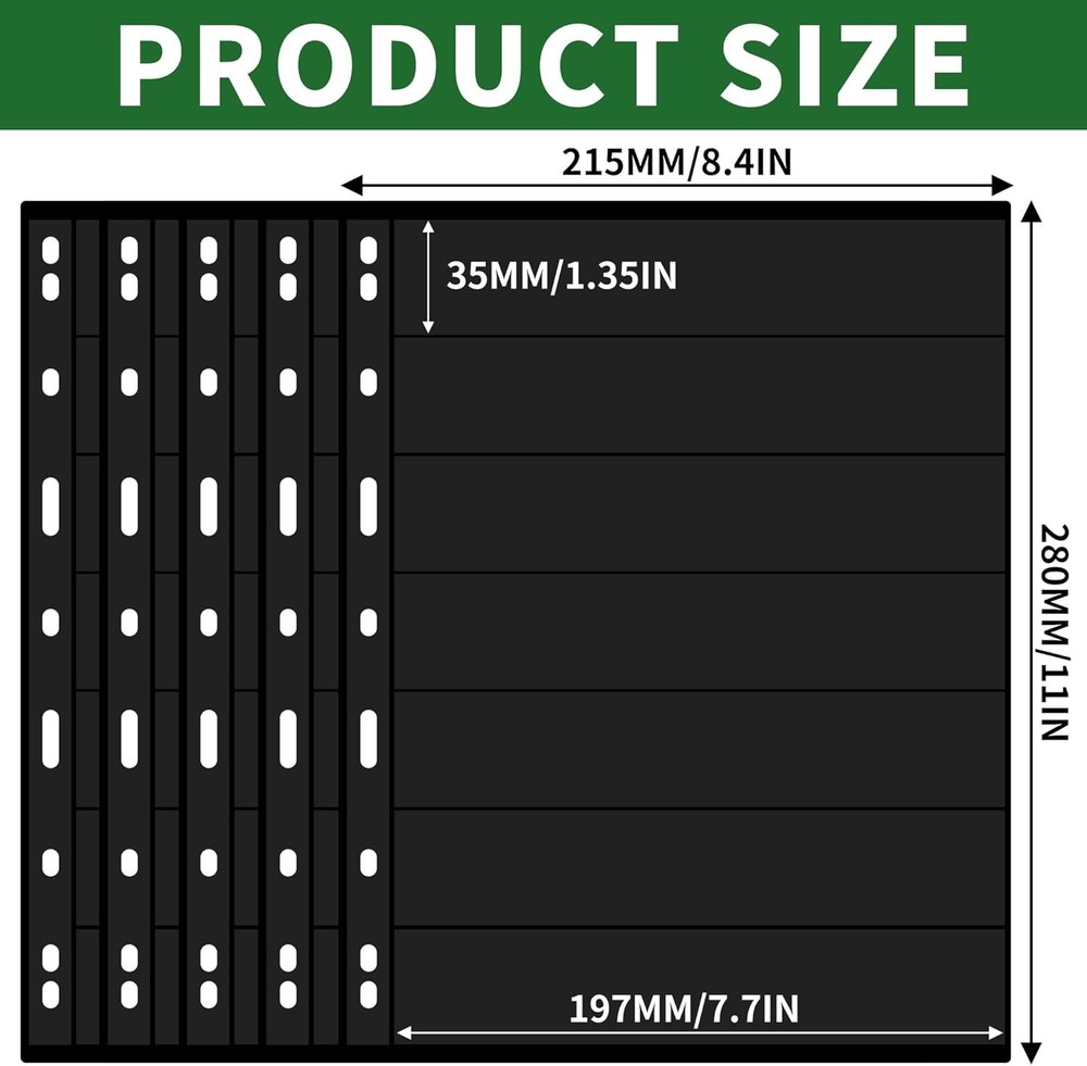 Archival Quality Stamp Album Pages - 5 Sheets, 10 Pages, Easy Binder Integration