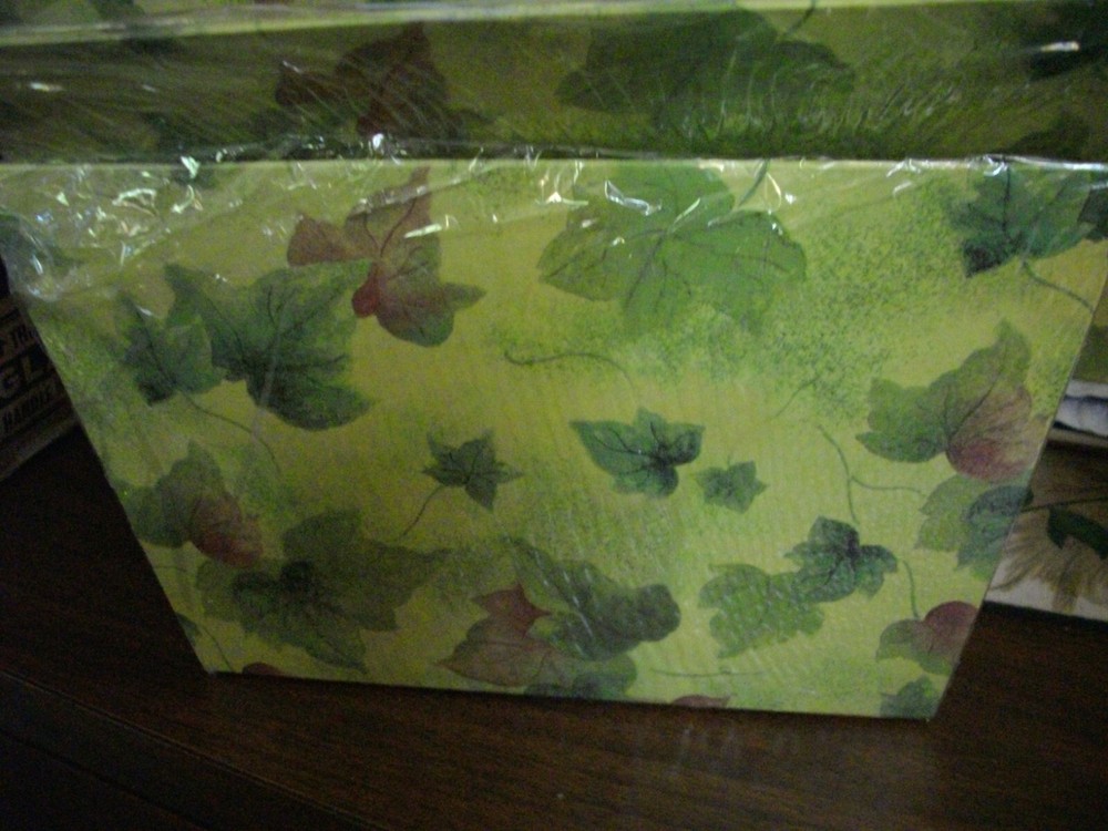 6 Angled sides Med. 9” X 4" Fall Leaf Empty Gift Box New Old Inventory Closeout