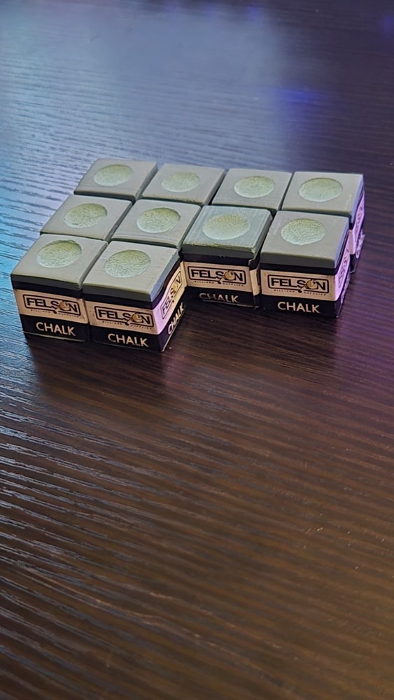 Felson Green Pool Chalk Cubes Table Billiards Accessories 10 Pack