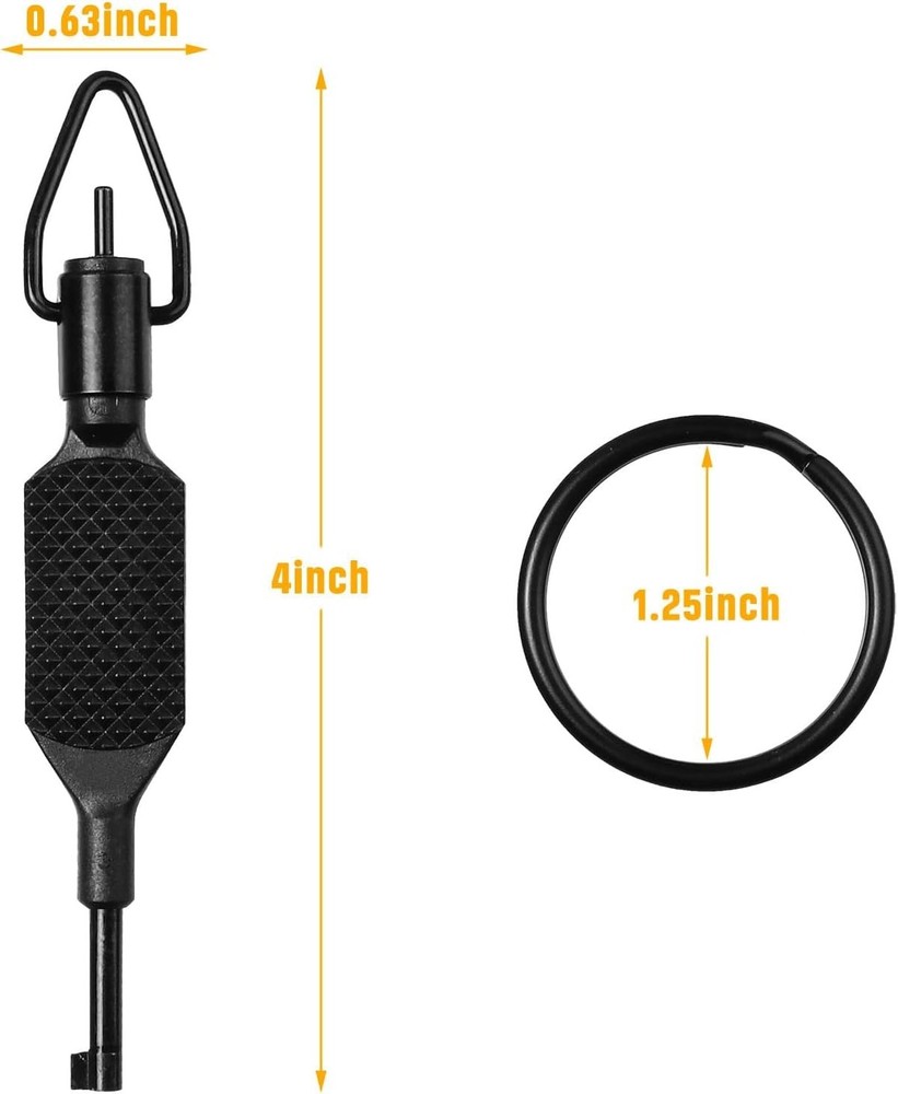 Durable Polymer 360-Degree Swivel Handcuff Key with Black Detachable Ring