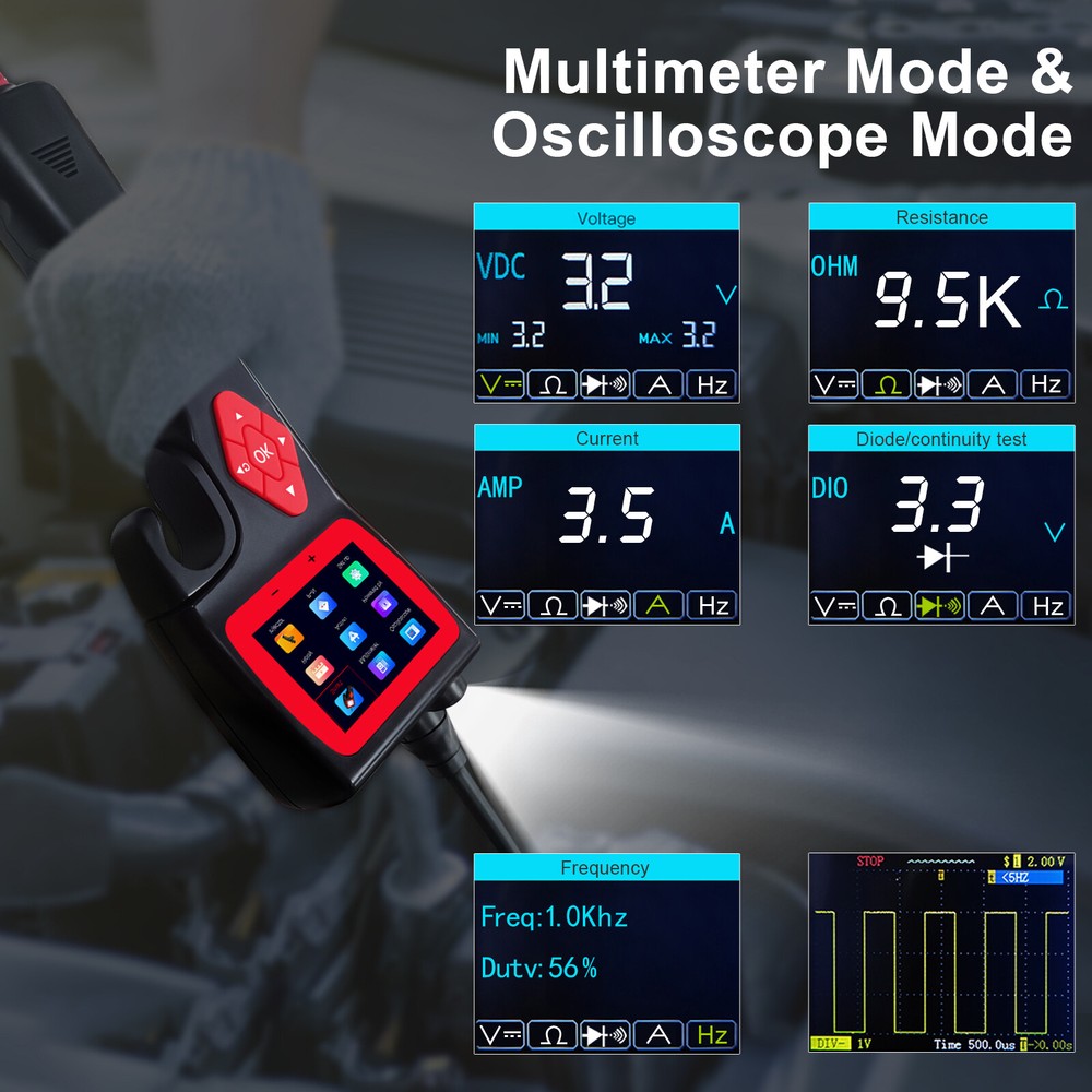 Electric Power Probe Circuit Tester Multi-meter Oscilloscope Relay Injector Test