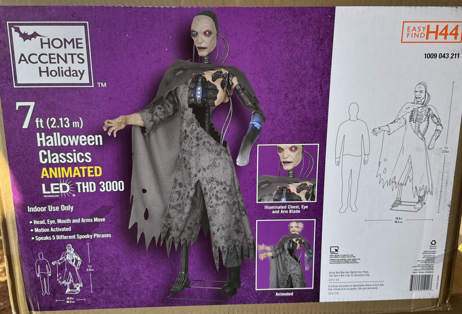 Home Accents Holiday 7 Ft. Animated THD 3000 Halloween Yard Decoration Motion