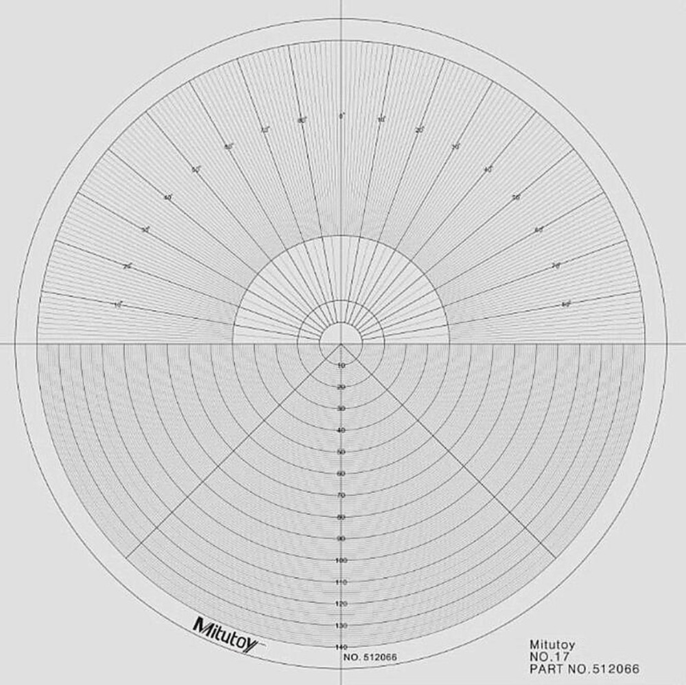 Optical Comparator Chart For Profile Projector Overlay Chart For Mitutoy 512066