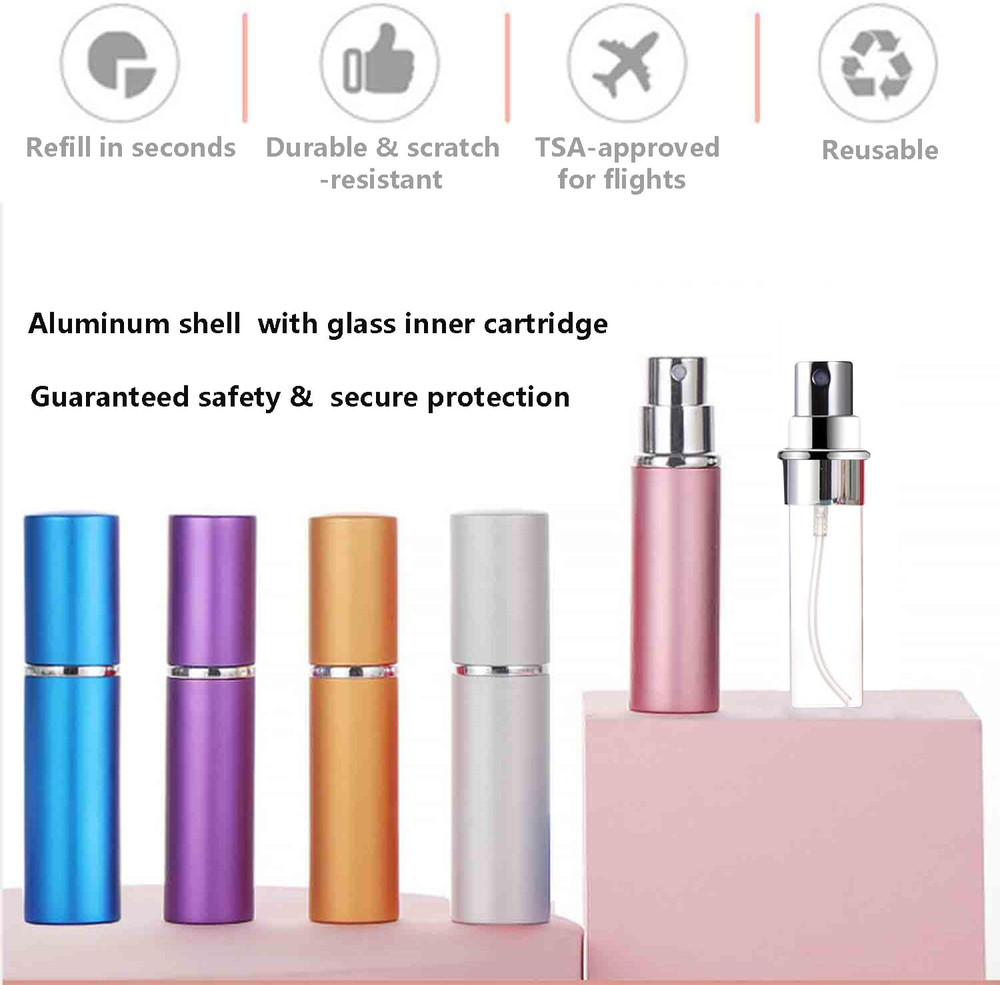 Refillable Perfume Atomizer Travel Spray Bottle for Cologne - 5Ml Portable Refil