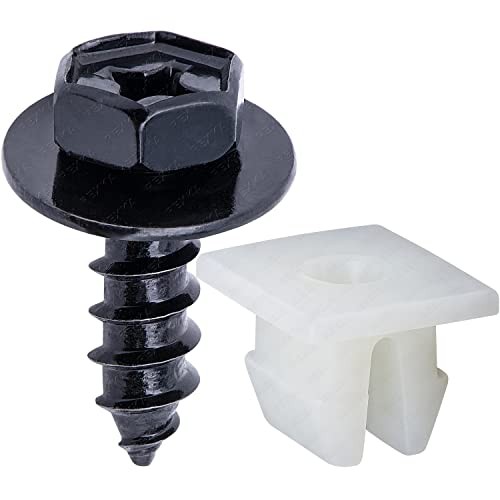 Rexka 20 Sets Bumper Cover Splash Shield Mud Guard Screw Bolt & Nylon Screw