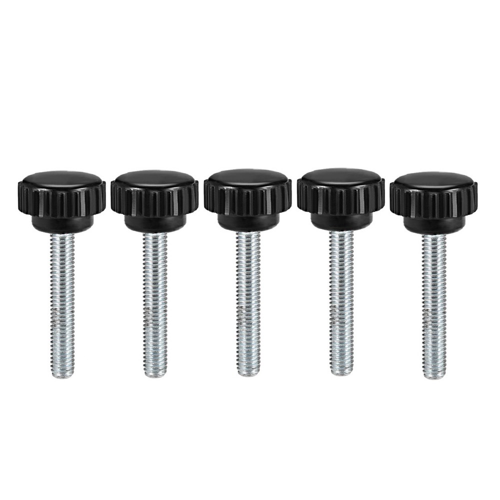 M6x40mm Male Thread Round Knurled Clamping Knobs Grip Thumb Screw on Type  5pcs