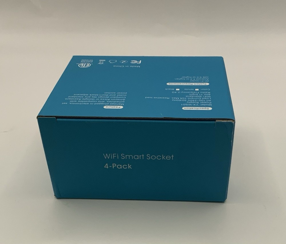 NEW Wi-Fi Smart Socket 4-Pack White Compatible With Amazon Alexia -Google Assist