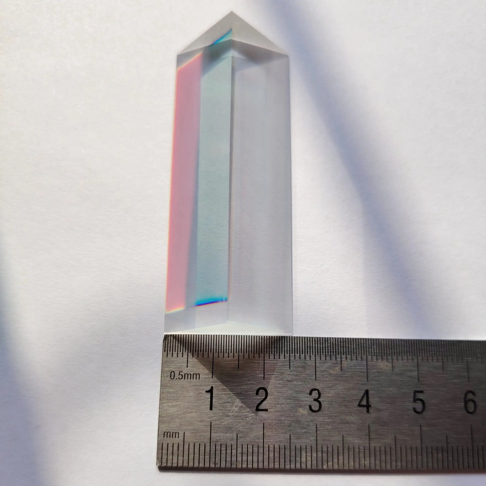 2PCS 18x18x65mm Triangular Prism Optical Studnt Physics Experiment Teaching Tool