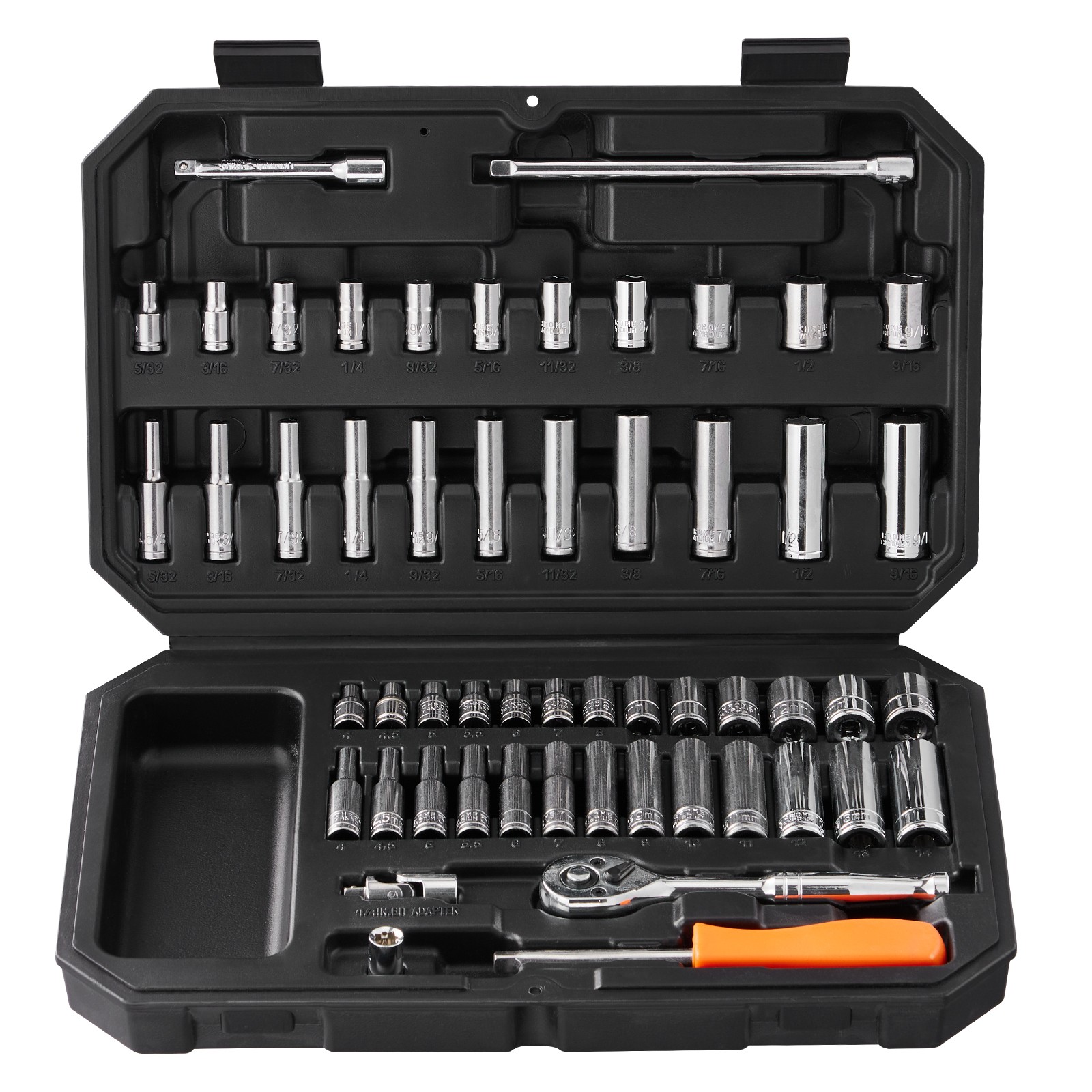 VEVOR Socket Set 1/4 Inch Drive Socket and Ratchet Set 6-Point 54 Pcs Tool Set