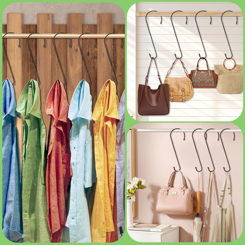 6 Pack 16 Inch Extra Large S Hooks for Hanging Plants, Rust-Proof Heavy Duty ...