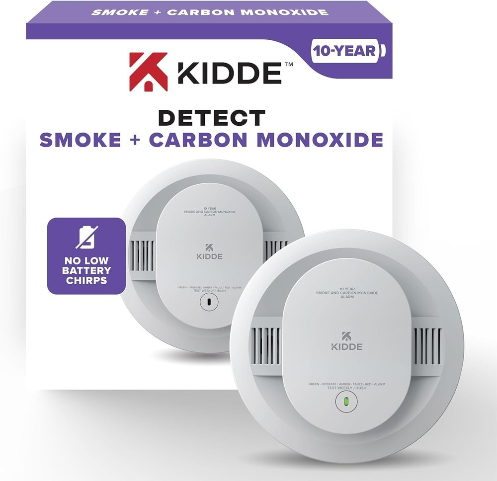 Kidde Smoke & Carbon Monoxide Detector, 10-Year Battery Powered, LED Warning