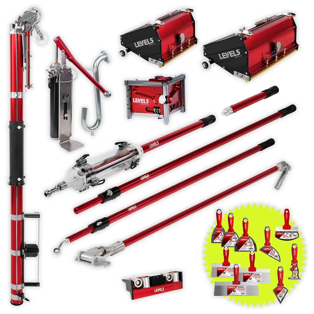LEVEL5 Drywall Taping Tools | MEGA Boxes, Auto Taper, Pump + MiniShot | 4-670P