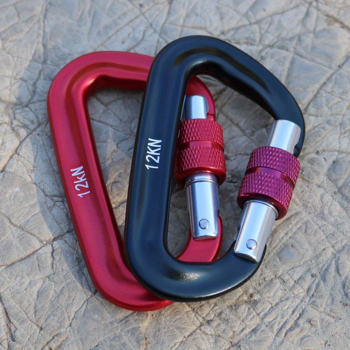 12/25KN Climbing Carabiner Aluminum Screw Locking Clip Heavy Duty Hook Rock