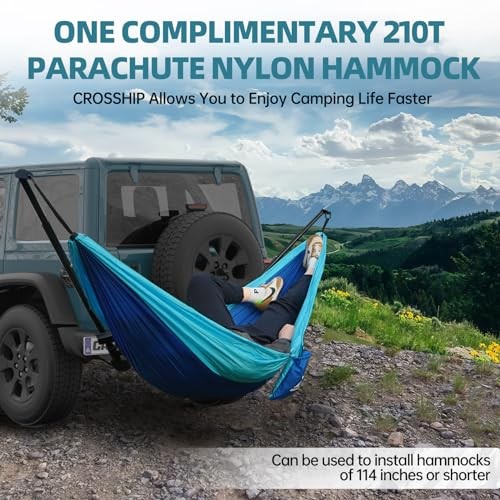 Hitch Mount Hammock Stand - Includes Parachute Nylon Hammock & Hitch Hammock