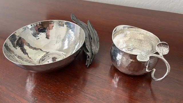 ARANY 2 pc. set, Silverplate bowl and small pitcher