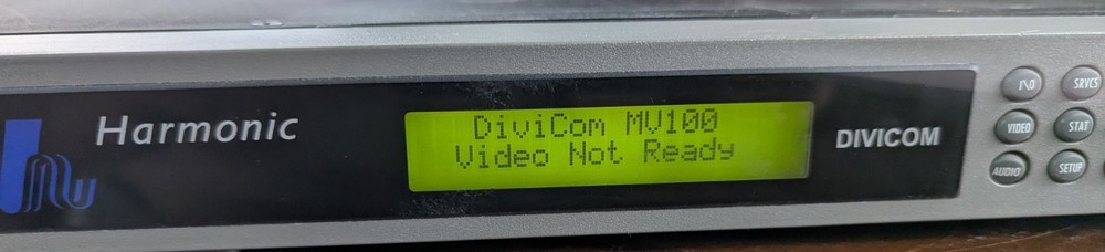 Harmonic DiviCom MV100 MPEG-2 Encoder ASI Broadcast Unit – Powers On / Fault Lig